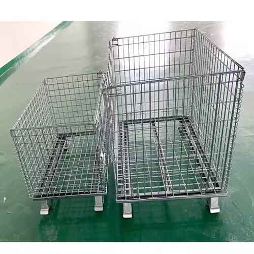 Capacity 400-1500kg Warehouse Storage Roll Wire Mesh Container Steel Cage