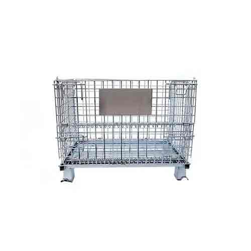 Customized Front Door Galvanized Metal Wire Mesh Foldable Pallet Container